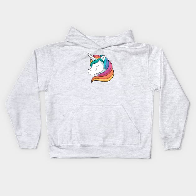 Cute Rainbow Sparkle Unicorn Kids Hoodie by SLAG_Creative